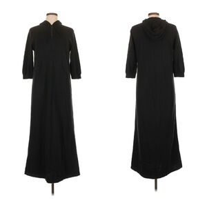 Vintage Ralph Lauren Cotton MAXI Sweater Dress L PETITE Half Sleeve Shift Hoodie